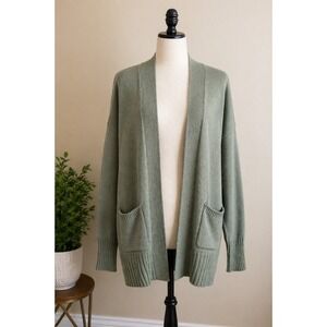 Sonoma Goods For Life Cardigan Womens PL Sage Green Open Front Knit Sweater...